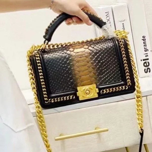 Chanel Le Boy Python Handbag