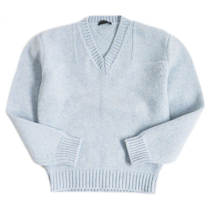 Prada Knit Main 100 Virgin Wool Light Blue Mens 44 Rovelle Bags