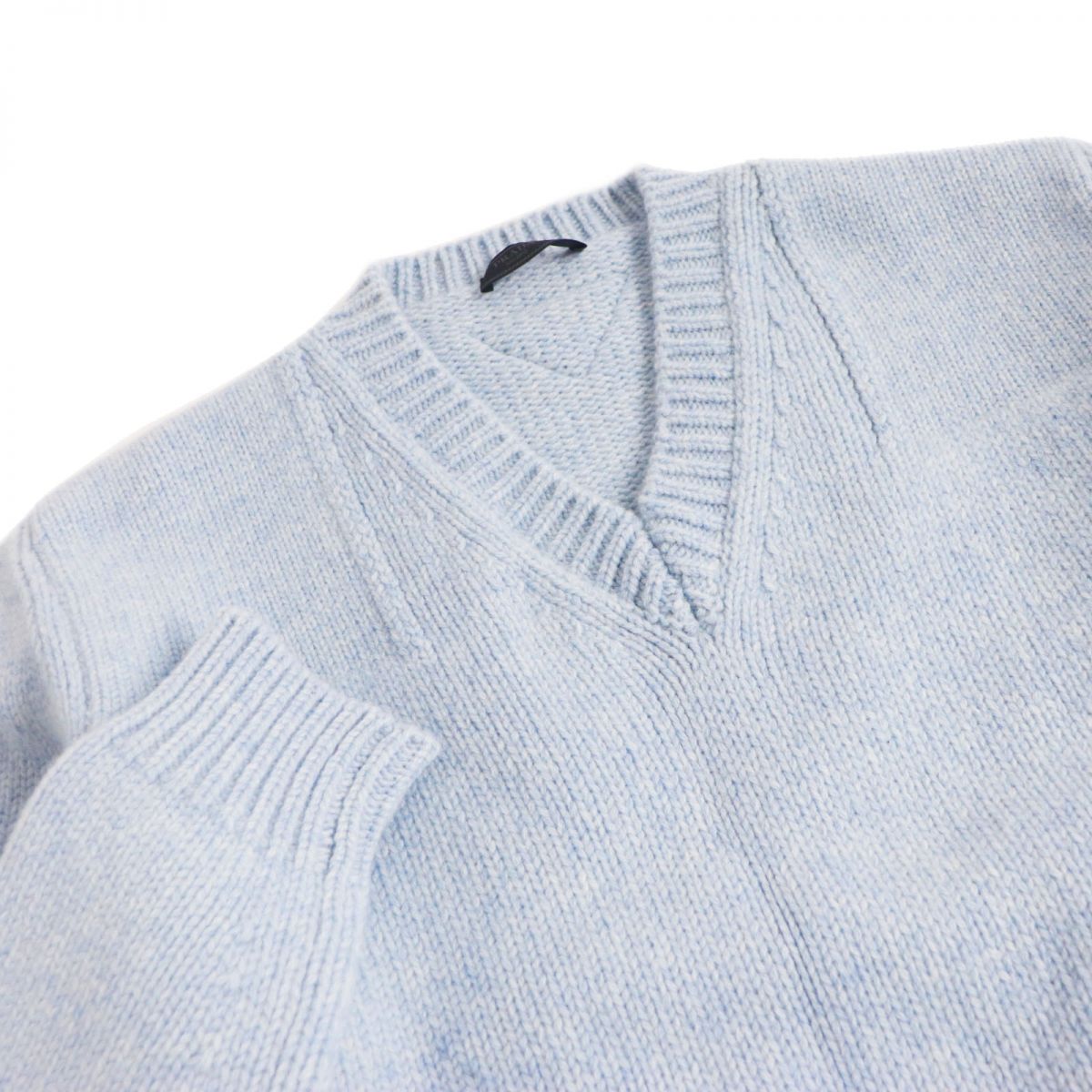 Prada Knit Main 100 Virgin Wool Light Blue Mens 44 Rovelle Bags