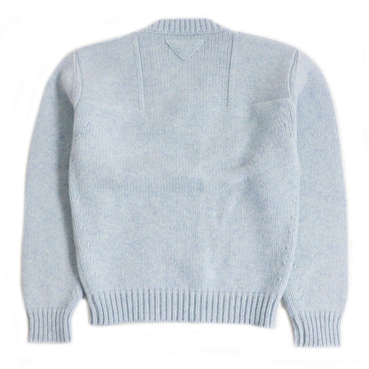 Prada Knit Main 100 Virgin Wool Light Blue Mens 44 Rovelle Bags