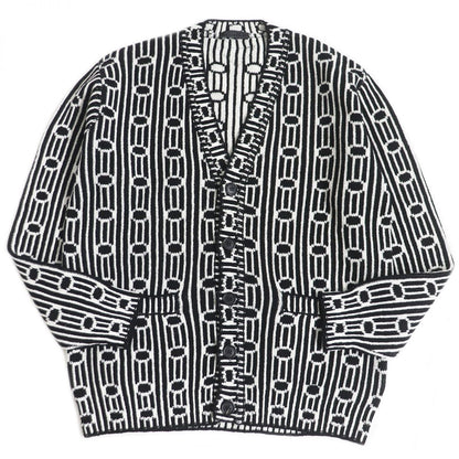 Prada Knit Outer 70 Virgin Wool Outer 30 Cashmere Black X White Mens 44 Rovelle Bags