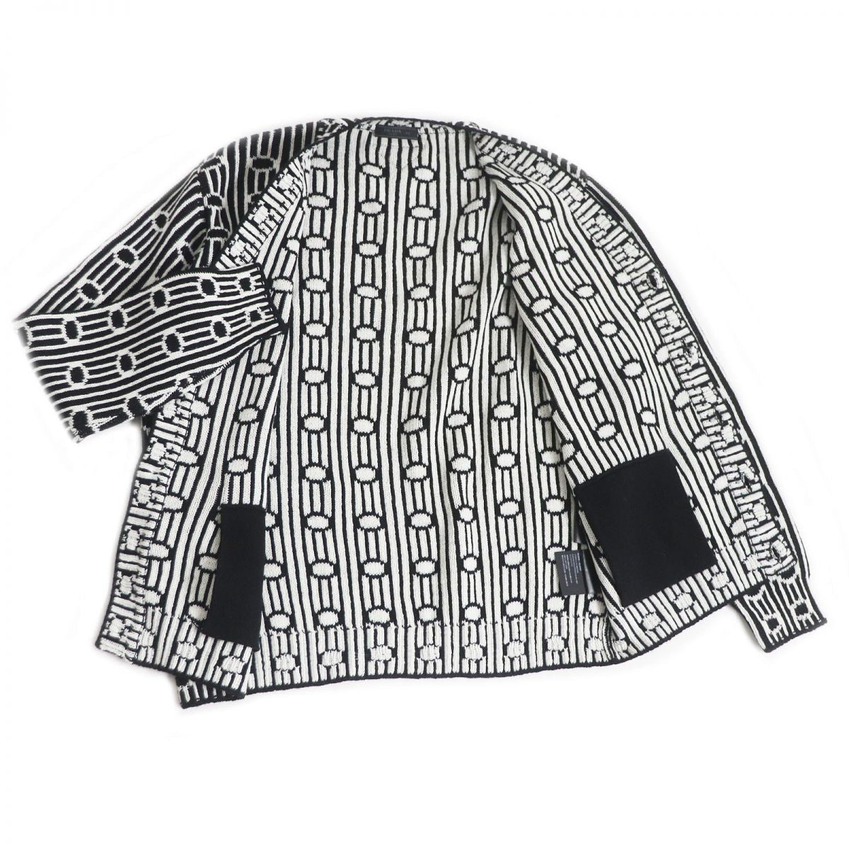 Prada Knit Outer 70 Virgin Wool Outer 30 Cashmere Black X White Mens 44 Rovelle Bags