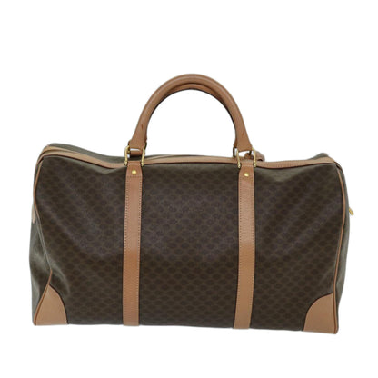 Luxury CELINE Macadam Canvas Boston Bag PVC Brown tb1060