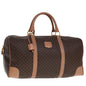 Luxury CELINE Macadam Canvas Boston Bag PVC Leather Brown tb1107