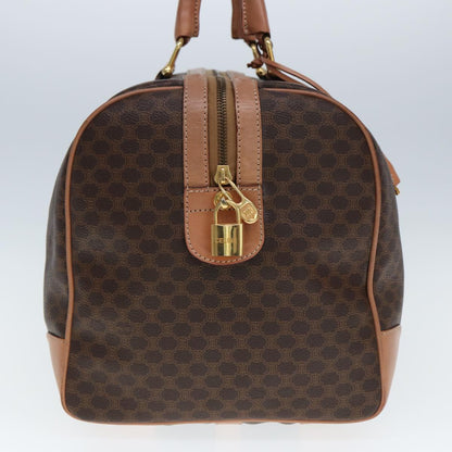 Luxury CELINE Macadam Canvas Boston Bag PVC Leather Brown tb1107