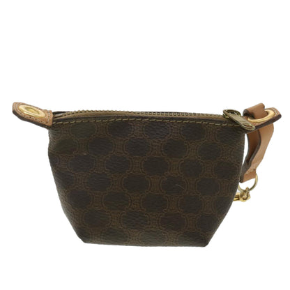 Luxury CELINE Macadam Canvas Pouch PVC Leather Brown tb381