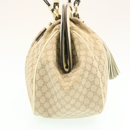 Luxury CELINE Macadam Canvas 2way Shoulder Bag Hand Bag Beige th2019