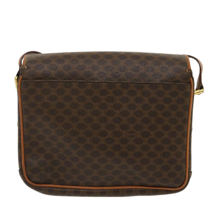Luxury CELINE Macadam Canvas Shoulder Bag PVC Leather Brown th2544