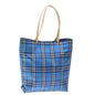 Luxury Burberry Nova Check Tote Bag Nylon Blue Auth th4791