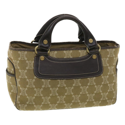 Luxury CELINE Paris Macadam Canvas Hand Bag Brown ti813