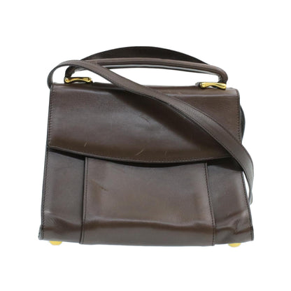 Luxury CELINE Hand Bag Leather 2way Brown rd530