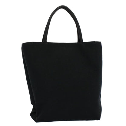 Luxury Burberry Tote Bag Canvas Black Auth ti1239