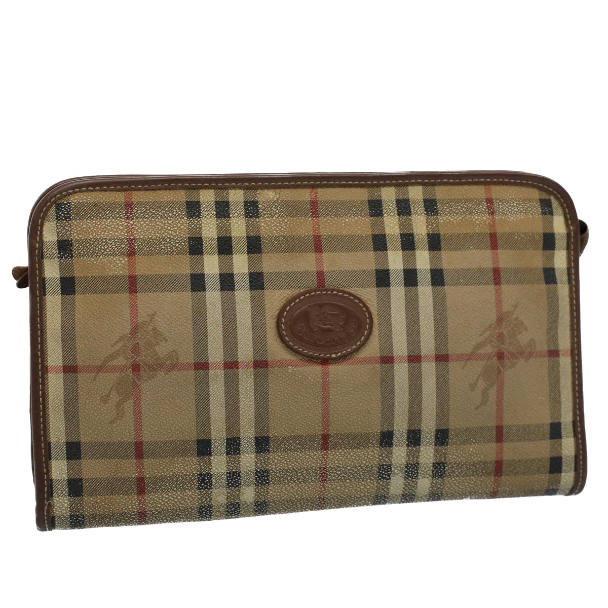 Burberry BURBERRYSs Nova Leather Beige Clutch Bag Style 4