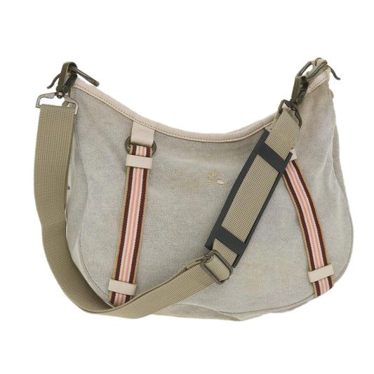 Burberry Auth Canvas Gray Shoulder Bag Style 2