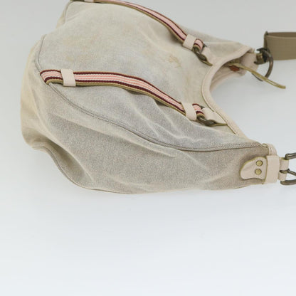 Burberry Auth Canvas Gray Shoulder Bag Style 2