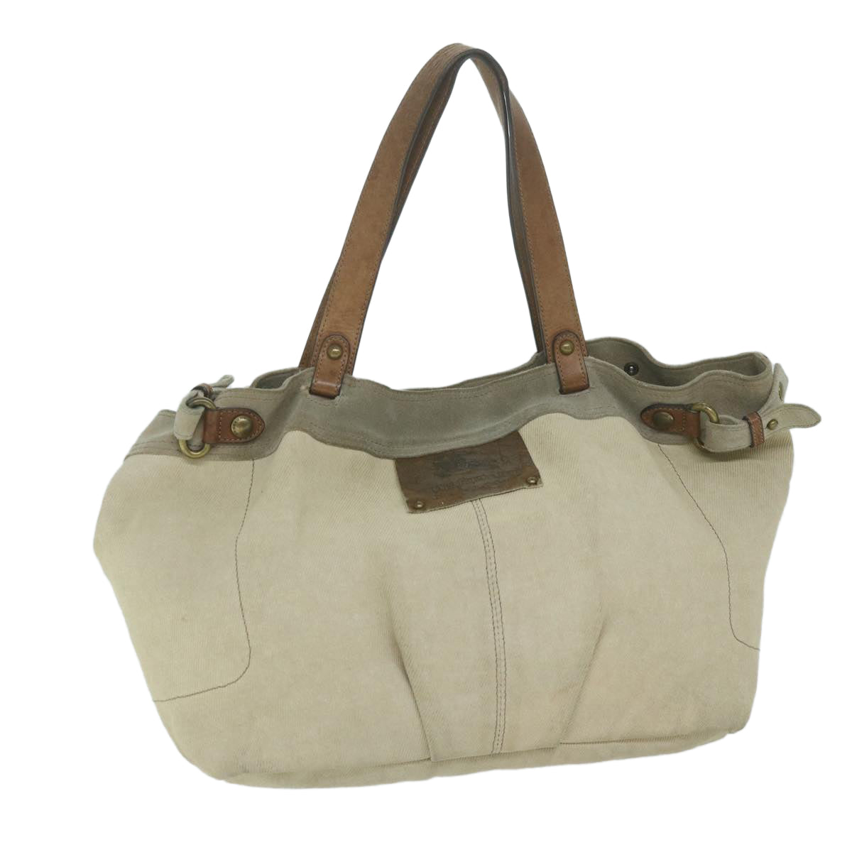 Burberry Label Auth Canvas Beige Tote Bag Style 3