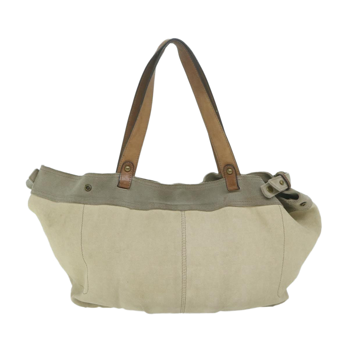 Burberry Label Auth Canvas Beige Tote Bag Style 3
