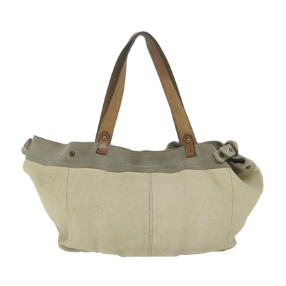 Burberry Label Auth Canvas Beige Tote Bag Style 3