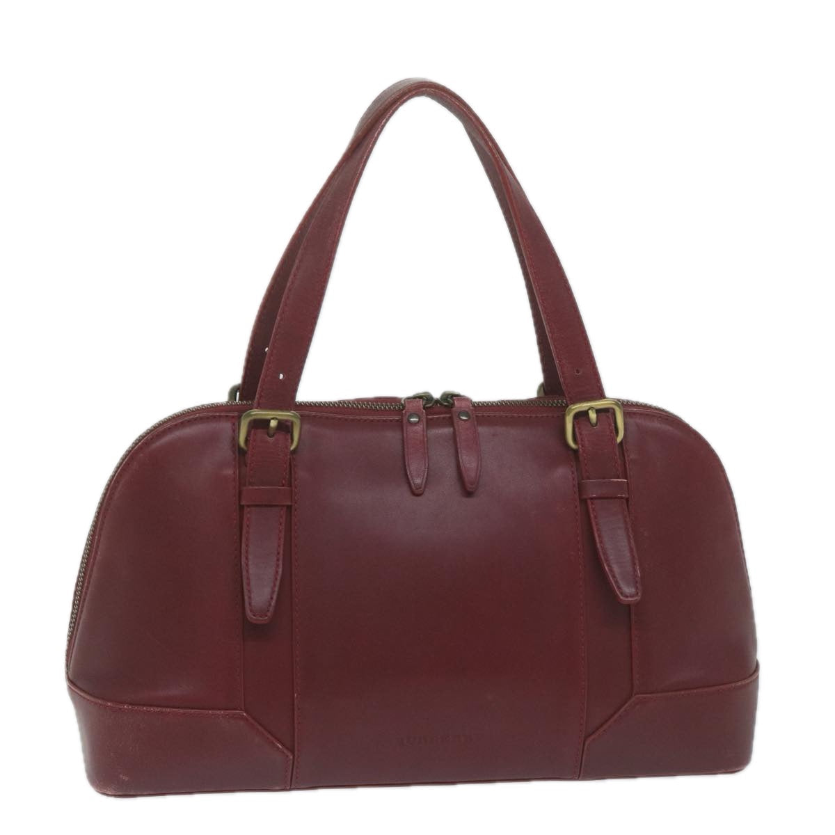 Burberry Auth Leather Red Handbag