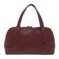 Burberry Auth Leather Red Handbag