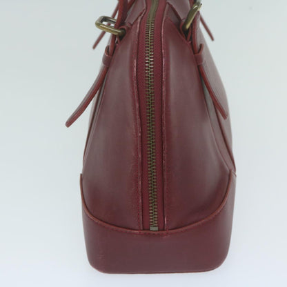 Burberry Auth Leather Red Handbag