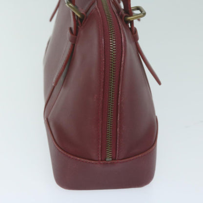 Burberry Auth Leather Red Handbag