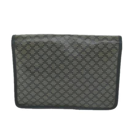 Luxury CELINE Macadam Canvas Shoulder Bag Coated Canvas Navy ti1495