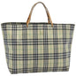 Luxury Burberry Nova Check Tote Bag Nylon Yellow Auth ti1543
