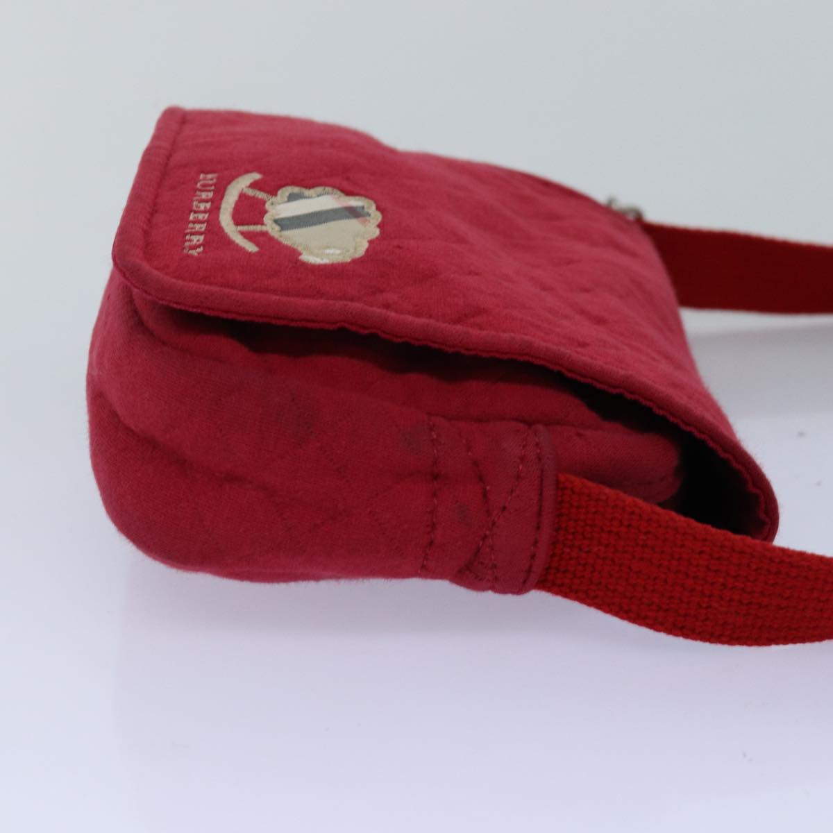 Burberry Auth Canvas Red Shoulder Bag