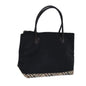 Luxury BurberrySs Nova Check Blue Label Hand Bag Canvas Black Auth ti1780