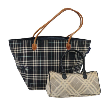Burberry Nova Label Canvas Blue Handbag Style 4