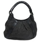 Luxury Burberry Studs Shoulder Bag Leather Black Auth ti1805