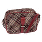 Burberry Nova Label Check Red Shoulder Bag