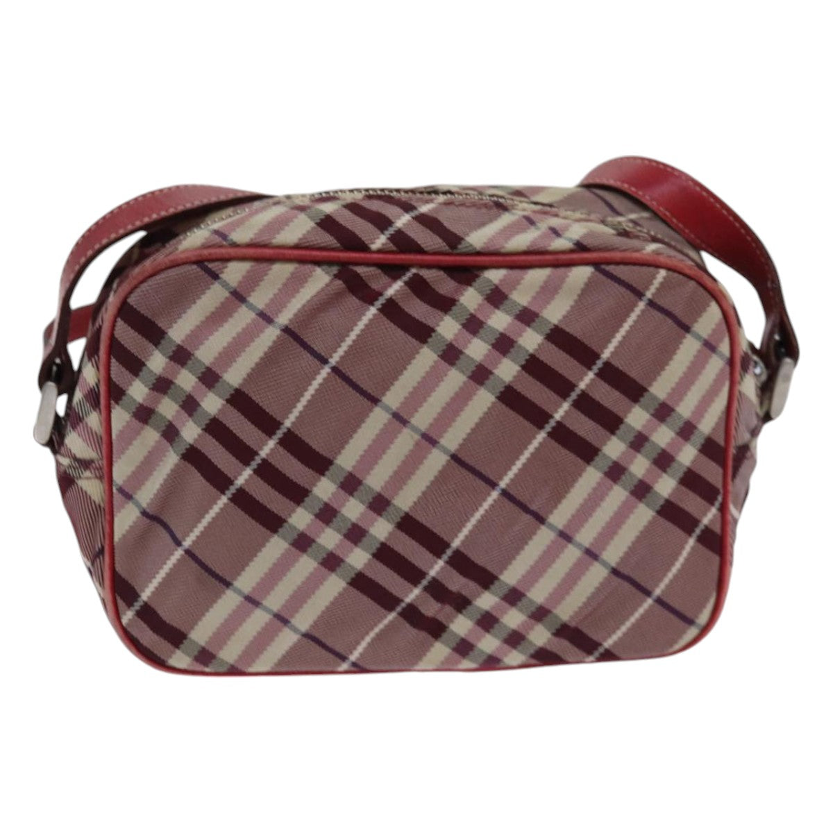 Burberry Nova Label Check Red Shoulder Bag