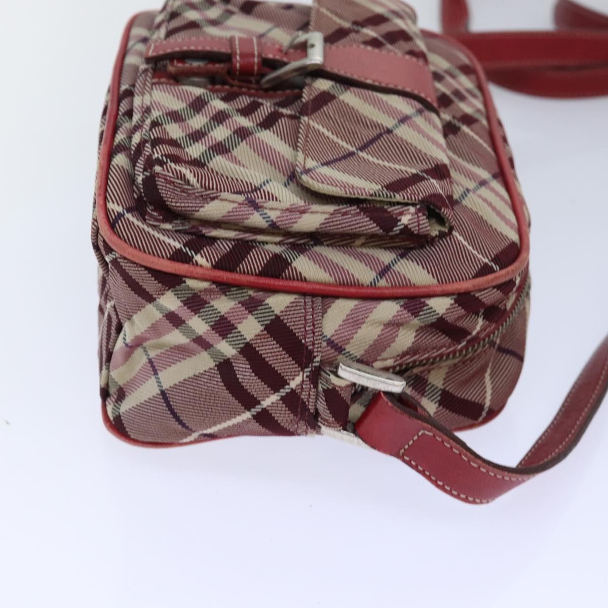 Burberry Nova Label Check Red Shoulder Bag