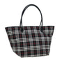 Luxury BurberrySs Blue Label Tote Bag Nylon Black Silver Auth ti1960