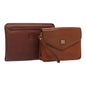 Luxury BurberrySs Clutch Bag Leather 2Set Brown Auth ti1987