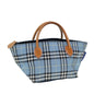 Luxury BurberrySs Nova Check Blue Label Hand Bag Nylon Blue Auth ti1991