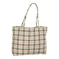 Luxury Burberry Nova Check Tote Bag Canvas Beige Auth ti2000