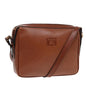 Luxury BurberrySs Shoulder Bag Leather Brown Gold Auth ti2030