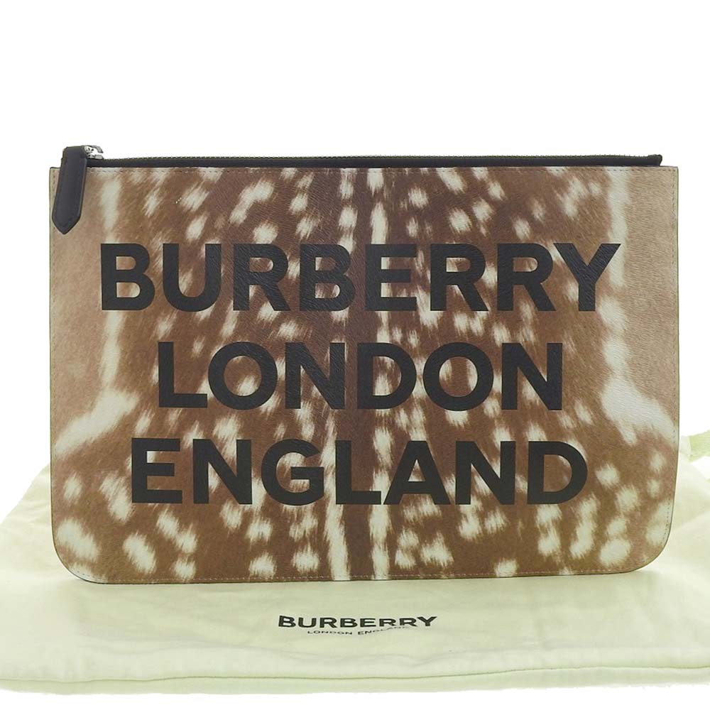 Burberry London Leopard Brown Clutch Bag