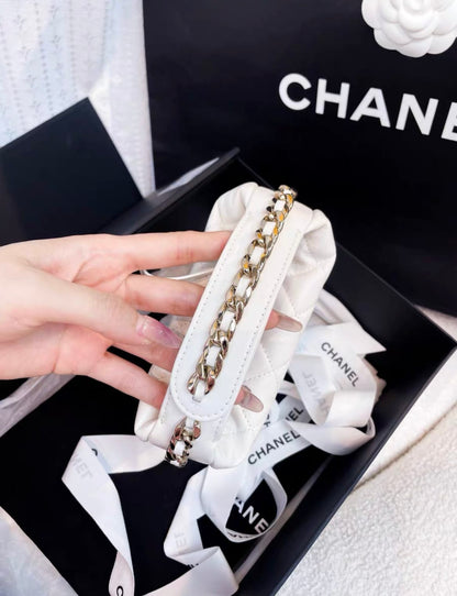 Chanel Luxury Leather White Clutch Rovelle Bags