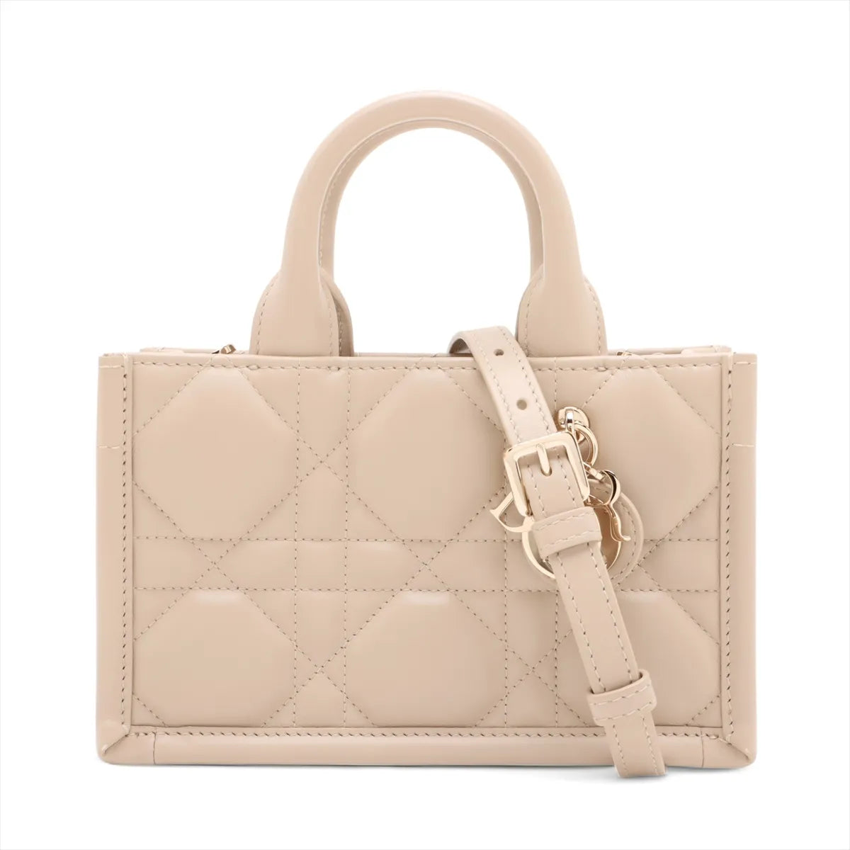 Christian Dior Beige Macrocannage Leather Mini Dior Book Tote Bag [Clearance Sale] Rovelle Bags