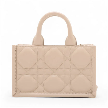 Christian Dior Beige Macrocannage Leather Mini Dior Book Tote Bag [Clearance Sale] Rovelle Bags