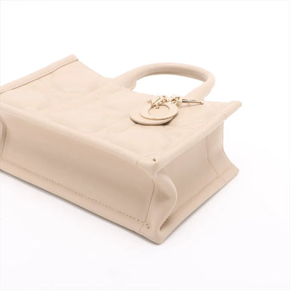 Christian Dior Beige Macrocannage Leather Mini Dior Book Tote Bag [Clearance Sale] Rovelle Bags