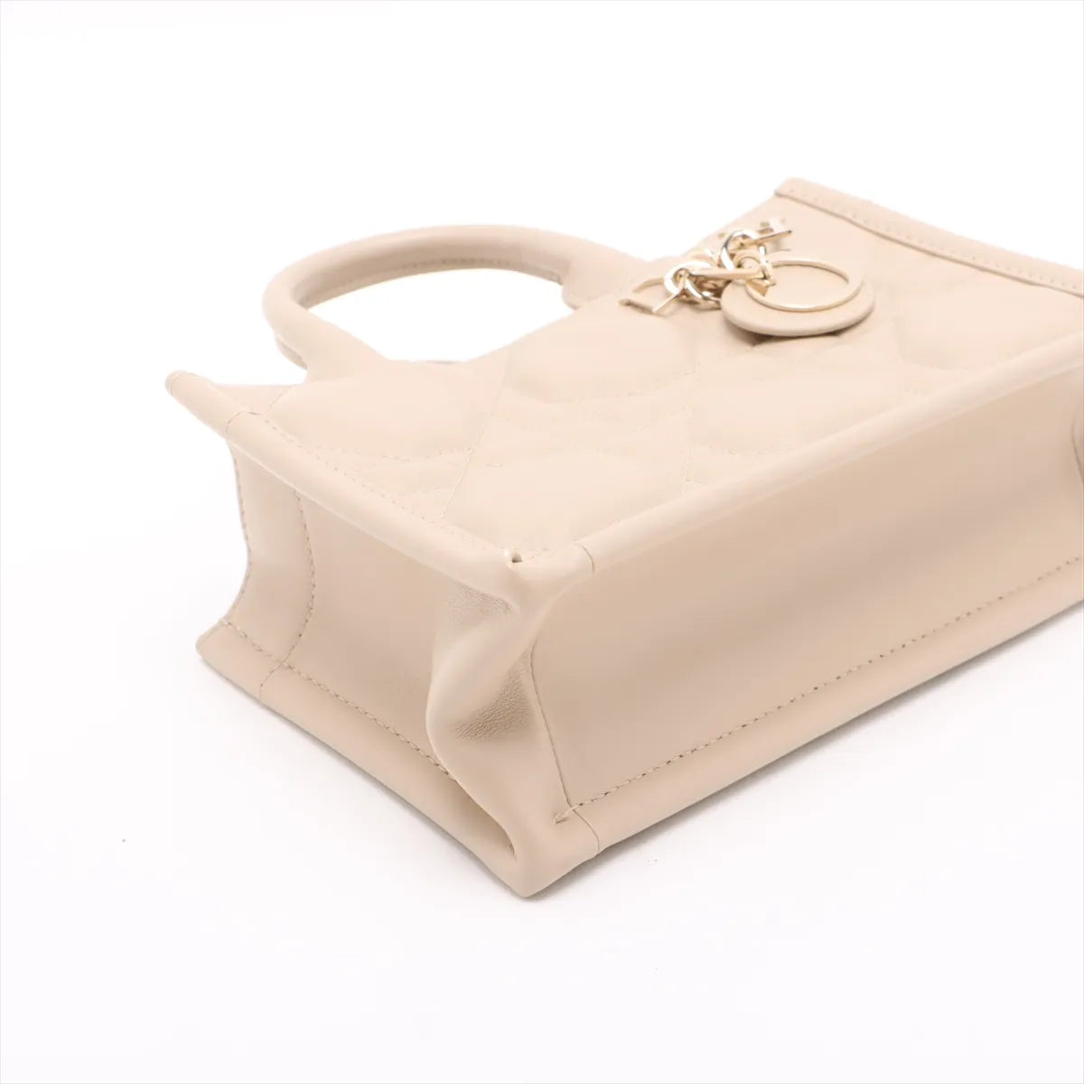 Christian Dior Beige Macrocannage Leather Mini Dior Book Tote Bag [Clearance Sale] Rovelle Bags