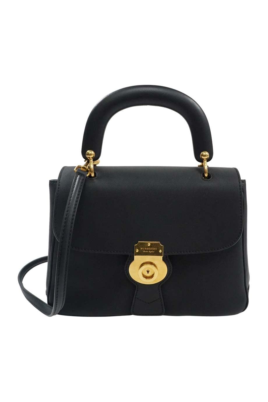 Burberry Medium Trench Leather Black Shoulder Bag