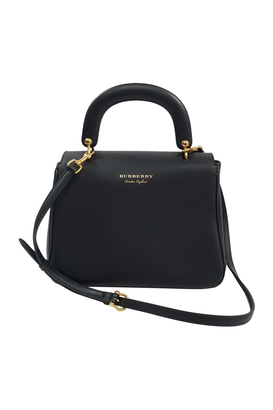 Burberry Medium Trench Leather Black Shoulder Bag