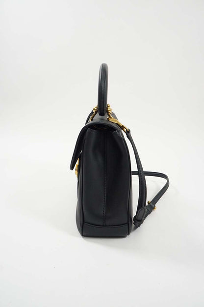 Burberry Medium Trench Leather Black Shoulder Bag