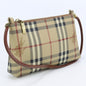 BURBERRY Clutch bag Shadow Horse Nova Check PVC coated canvas beige Women